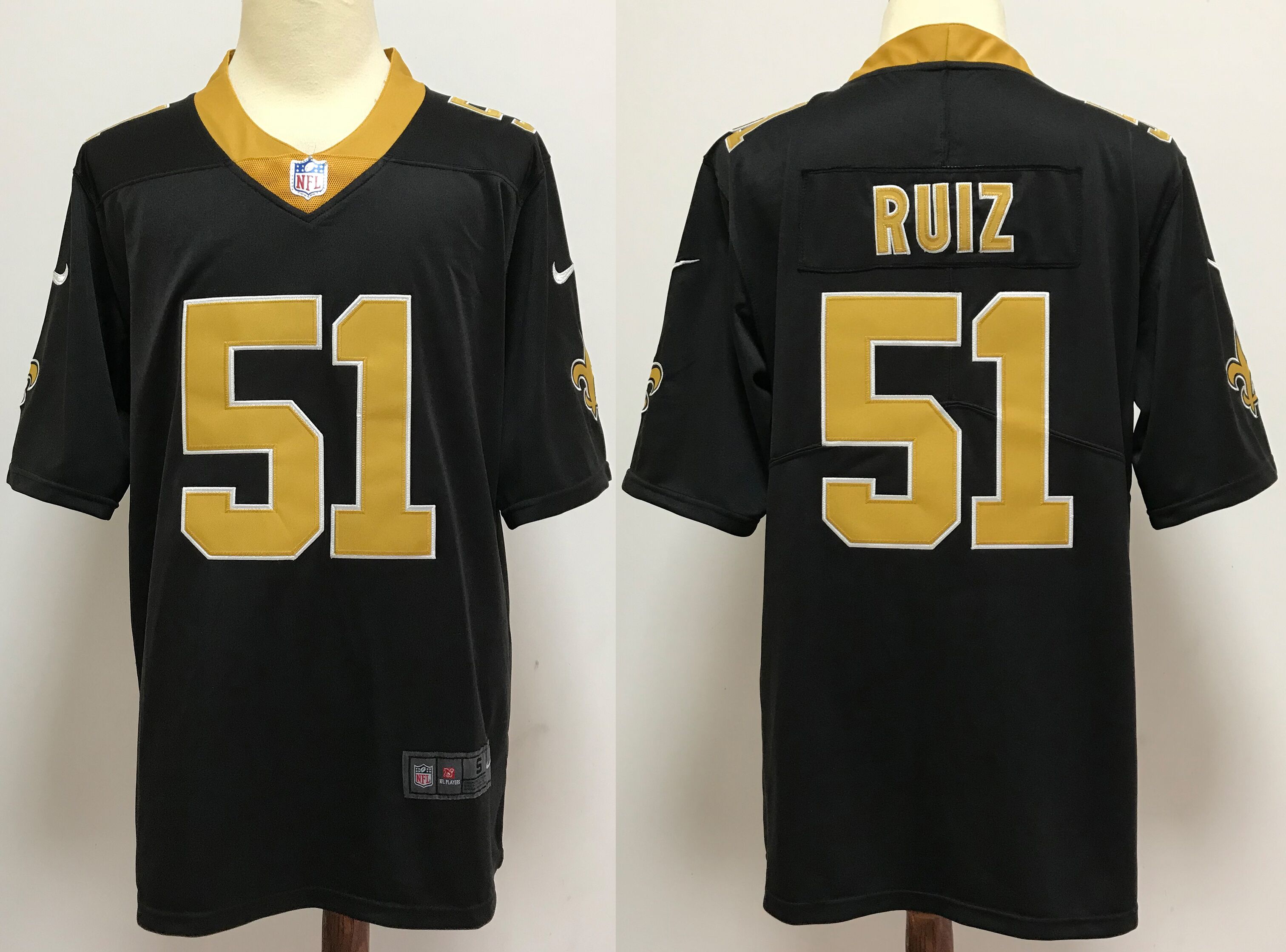 Men NFL New Orleans Saints 51 Ruiz black Nike jerseys